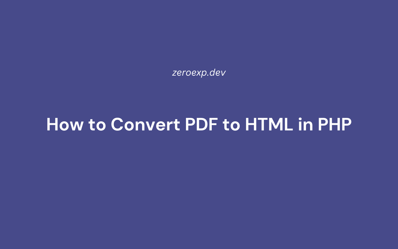 How to Convert PDF to HTML in PHP