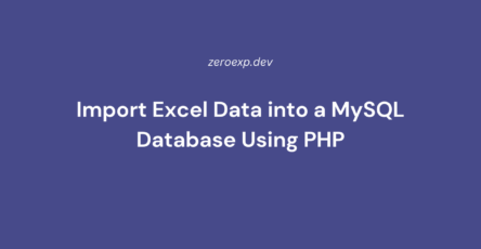 Import Excel Data into a MySQL Database Using PHP